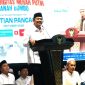 Bupati Tanah Bumbu Andi Rudi Latif menyampaikan sambutan pada Tabligh Akbar Aksi Sinergitas Merah Putih dalam rangka Hari Kesaktian Pancasila di Ruang Terbuka Masjid Agung Al-Falah, Kecamatan Simpang Empat, Kamis (1/10/2026).