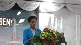 Ketua BEM Universitas Sapta Mandiri menyampaikan kanda Abdullah memberikan apresiasi terhadap pelaksanaan agenda Young Leader Academy