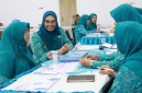 Ketua TP PKK Tanah Bumbu Andi Irmayani Rudi Latif bersama jajaran menerima kunjungan TP PKK Provinsi Kalimantan Selatan dalam evaluasi 10 Program Pokok PKK.